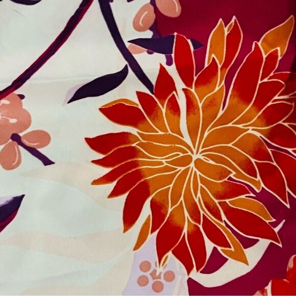 Natori Satin Pants Size XL Cropped Wide Leg Elastic Waist Pull On Floral Pants - Picture 9 of 10